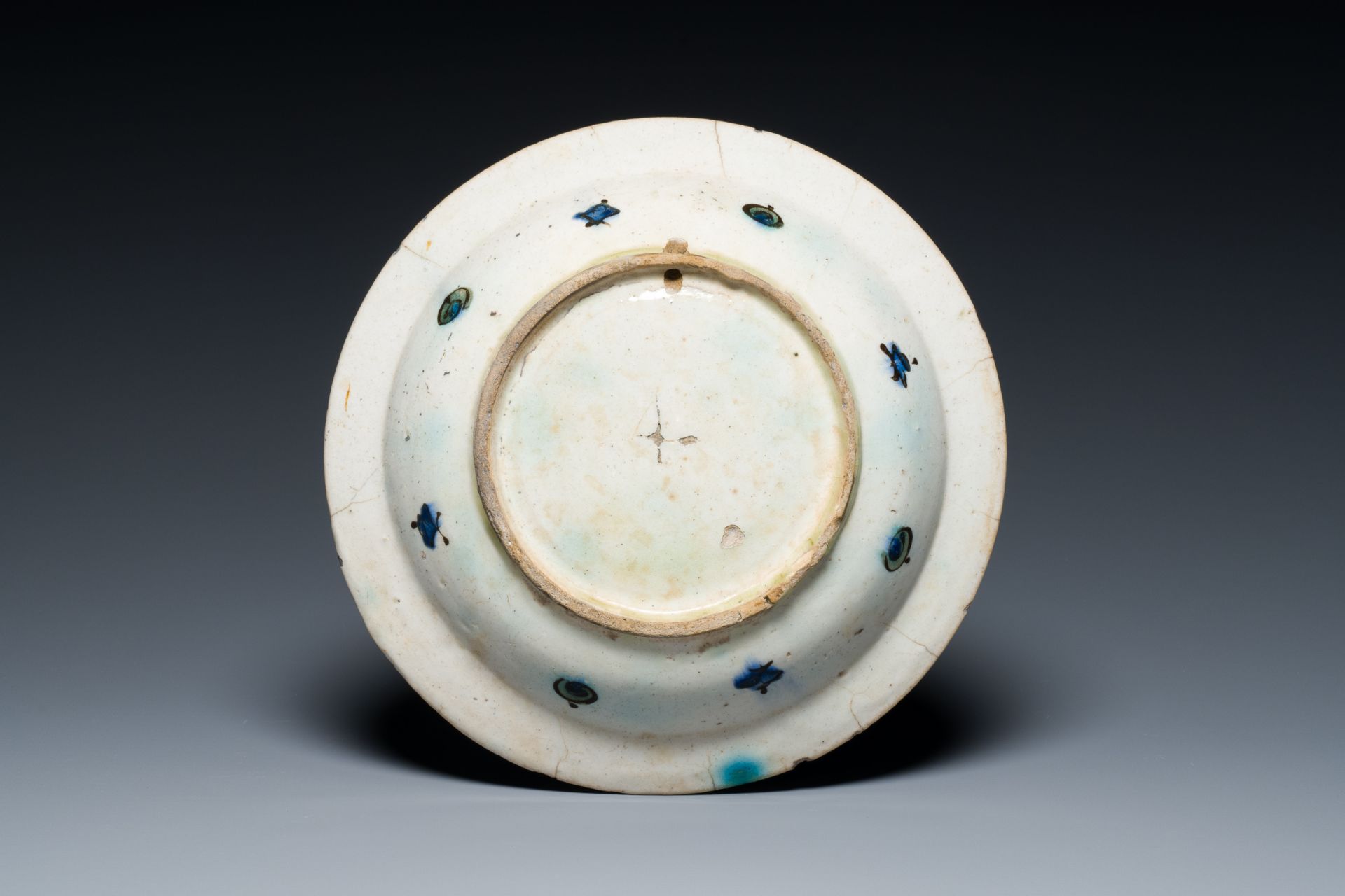 A polychrome Iznik pottery dish, Turkey, ca. 1600 - Image 2 of 2