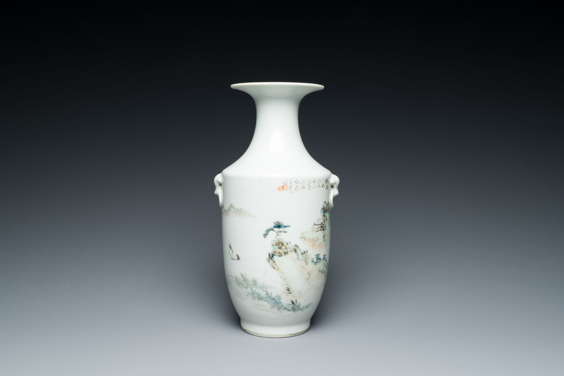 A Chinese qianjiang cai 'mountainous landscape' vase, signed Cheng Men ç¨‹é–€ and Xiao Yuan Zhen Can