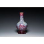 A Chinese flambe-glazed bottle vase, 19th C.