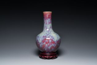 A Chinese flambe-glazed bottle vase, 19th C.