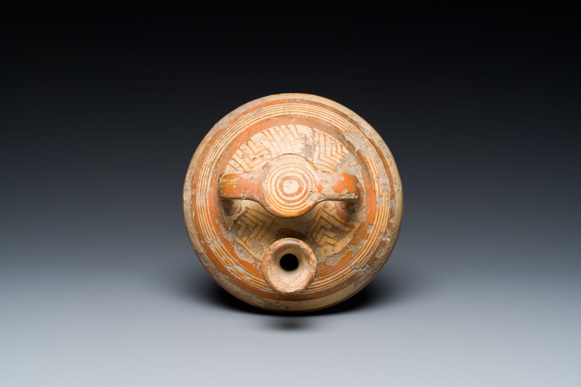A Mycenaean terracotta stirrup jar, Cyprus, 14th/13th C. b.C. - Image 7 of 8