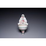 A rare Chinese famille rose holy water stoup and cover, Qianlong