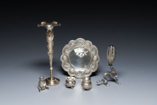Six Chinese silver wares, 19th C.