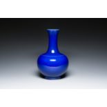 A Chinese blue-glazed bottle vase, Kangxi mark, Republic