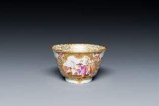 A polychrome Meissen porcelain chinoiserie tea bowl by J.G. Horoldt, Germany, ca. 1725