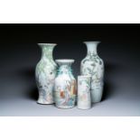 Four Chinese qianjiang cai vases, 19/20th C.