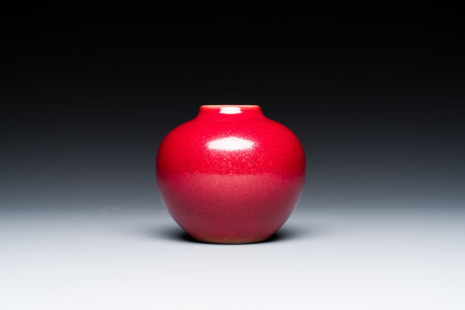 A small Chinese red-glazed globular vase, Qing - Image 2 of 7