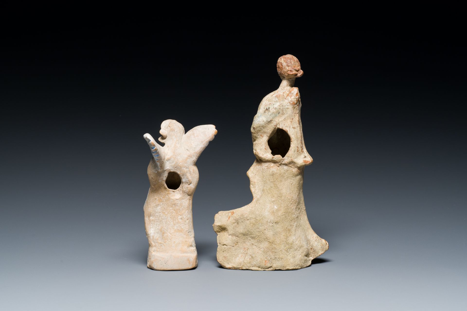 Two Greek terracotta sculptures of Eros and of a female dancer, 4th/2nd C. b.C. - Image 4 of 7
