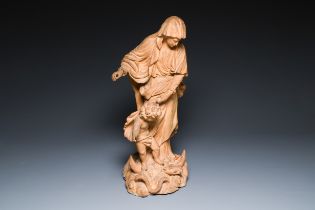 A Flemish terracotta sculpture of the Virgin of the Apocalypse, 16/17th C.