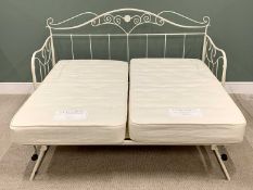 LAURA ASHLEY ALICE DAY BED - painted metal with top mattress and pull-out underbed, 117cms H
