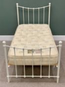 VICTORIAN STYLE PAINTED METAL SINGLE BED & MATTRESS - the mattress being pocket spring by "Layezee