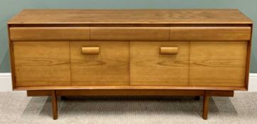 GOOD WHITE & NEWTON LTD, PORTSMOUTH LONG SIDEBOARD - mid-Century teak, having three frieze drawers