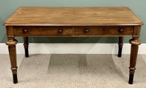 VICTORIAN MAHOGANY LIBRARY TABLE - having a rectangular top with rounded corners, twin frieze