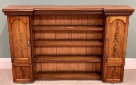 MAHOGANY INVERTED BREAKFRONT BOOKCASE - circa 1860 (ex-top), having four fixed central shelves