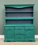 PAINTED MODERN PINE DRESSER - Annie Sloan paint, having a two shelf rack over five spice drawers,