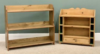 VINTAGE STRIPPED & MODERN PINE FURNITURE ITEMS (2) - to include a multi-shelf rack with single lower