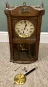 VINTAGE PENDULUM WALL CLOCK - German maker labelled "H.A.C. (Hamburg American Clock Company) Made in