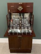 MID-CENTURY TEAK COCKTAIL CABINET - with fitted interior and contents, 110cms H, 60cms W, 36cms D