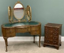 REPRODUCTION MAHOGANY BEDROOM FURNITURE - to include kidney shaped dressing table, 76cms H, 126cms
