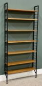 PRESUMED LADDERAX LOUNGE SHELF SYSTEM - twin upright supports in black with seven adjustable teak
