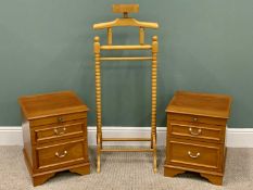 BEDROOM FURNITURE - a pair of modern bedside cabinets, 53cms H, 42cms W, 42cms D and a pine effect
