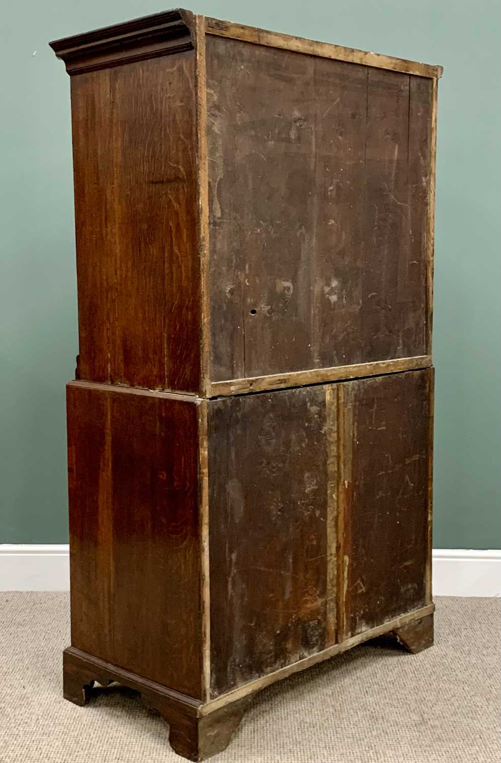 CIRCA 1830 MAHOGANY CHEST ON CHEST - with two short over three long drawers, the base with three - Image 3 of 4