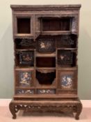 JAPANESE CARVED & INLAID DISPLAY CABINET "SHODANA", Meiji/Taisho period, with Shibayama-style