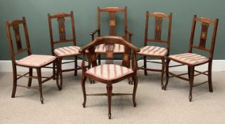 VINTAGE CHAIR ASSORTMENT (6) - to include four dining chairs, a carver and a corner chair, all