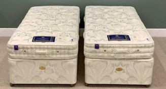 SINGLE BEDS & MATTRESSES - a pair, "Silentnight Pocket Spring Bed Company", with drawer divan