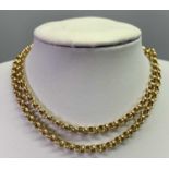 9CT GOLD BELCHER LINK NECKLACE - with lobster clasp, 61cms L open, 13.3grms (J44)