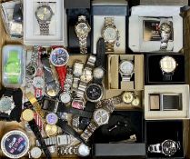 WATCHES - gents, some boxed, including a boxed Ben Sherman and black cufflinks, approximately 30 (