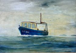 C WILLIAMS oil on board - fishing boat CO441, signed lower right, 34.5 x 49.5cms