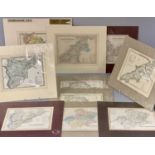 MAPS - antiquarian (10), Counties of Wales, unframed but mounted, typical size including mount 30