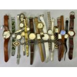 VINTAGE & LATER LADY'S & GENT'S WRISTWATCHES and a silver Albert with T bar, swivel clip and