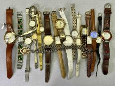 VINTAGE & LATER LADY'S & GENT'S WRISTWATCHES and a silver Albert with T bar, swivel clip and