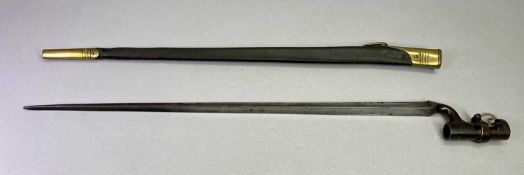 BRITISH 1876 PATTERN MARTINI HENRY SOCKET BAYONET - 54cms triangular blade stamped with proof marks,