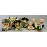 ROYAL DOULTON CHARACTER JUGS (4) - Sancho Panca D6456, Captain Hook D6597, Don Quixote D6455 (