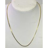 9CT GOLD COBRA LINK NECKLACE - 39cms L open, 5.3grms (J46)