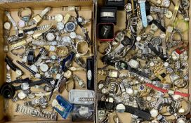 WATCHES - over 100, ladies and gent's mixture, including a pair of Via Lucia 181 boxed lady's