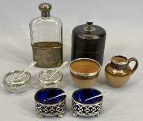 SILVER MOUNTED & EPNS COLLECTABLES GROUP - to include a card string box with silver cutter to the