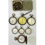 LADY'S & GENT'S VINTAGE FOB & POCKET WATCHES and associated items group, to include two open face