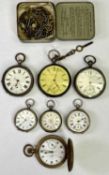 LADY'S & GENT'S VINTAGE FOB & POCKET WATCHES and associated items group, to include two open face