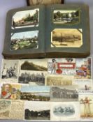 ANTIQUE VINTAGE POSTCARDS - an album of over 250 antique and vintage photographs, topographical,