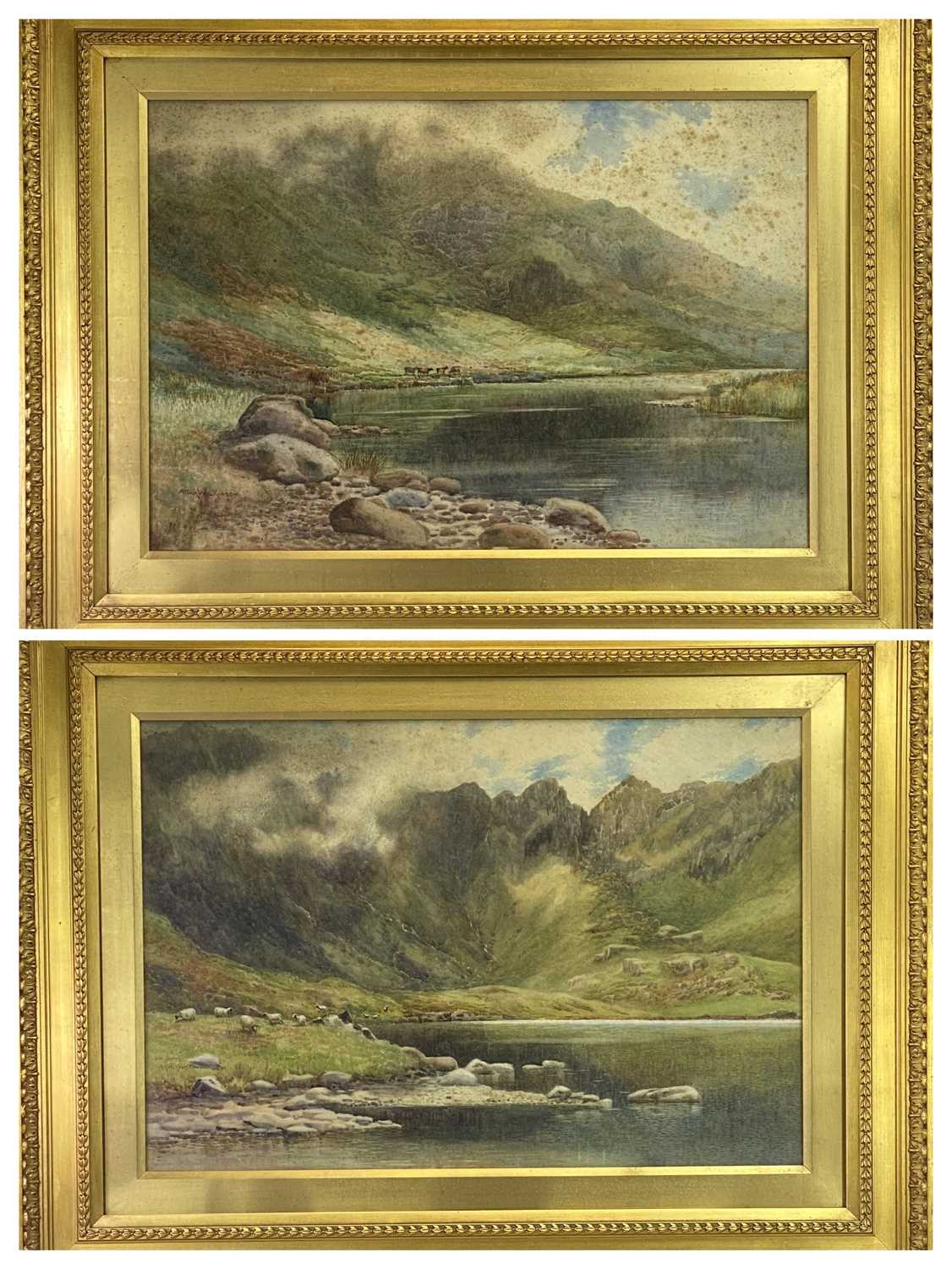 ARTHUR WILKINSON watercolours, a pair - one titled 'Llyn Idwal', and another Eryri scene with cattle