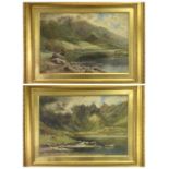 ARTHUR WILKINSON watercolours, a pair - one titled 'Llyn Idwal', and another Eryri scene with cattle