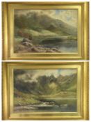 ARTHUR WILKINSON watercolours, a pair - one titled 'Llyn Idwal', and another Eryri scene with cattle