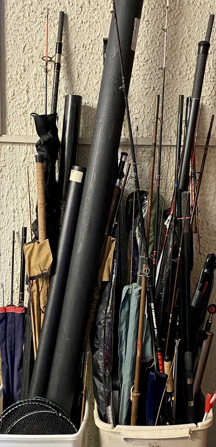 FISHING TACKLE - a large collection of rods for coarse, sea and fly fishing