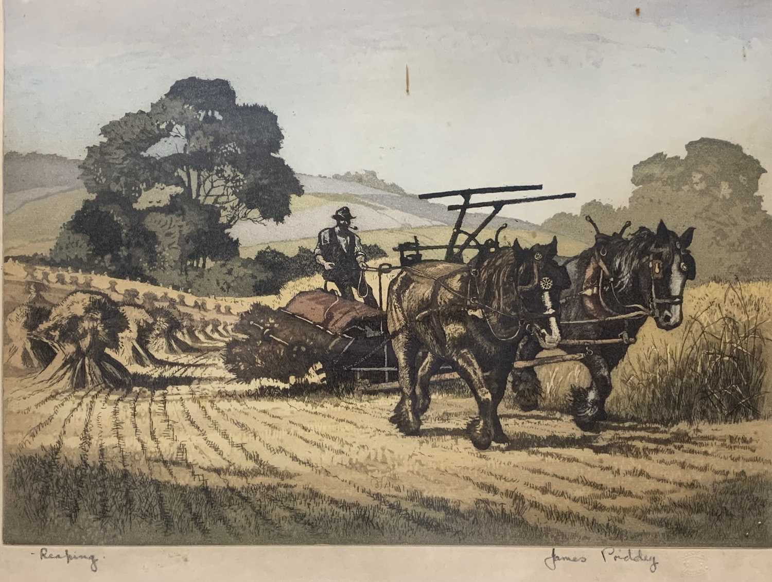 JAMES PRIDDEY British 1916 - 1980 artist's proof colour prints, a pair - ploughing and reaping, - Image 5 of 5