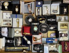 WATCHES - mainly lady's boxed dress examples including a green faced Rebel watch, approximately