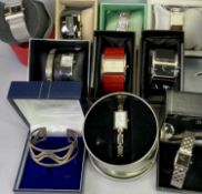 LADY'S DESIGNER WRISTWATCHES (9) - all in presentation boxes and a 925 silver bangle in an Elizabeth